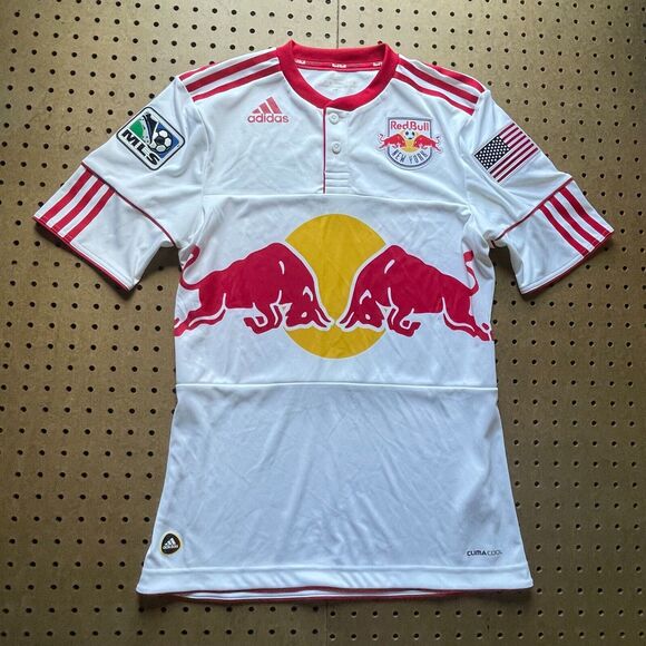 NWOT Adidas New York Redbull MLS Soccer Jersey USA Patches Logo Small Men - Picture 2 of 14
